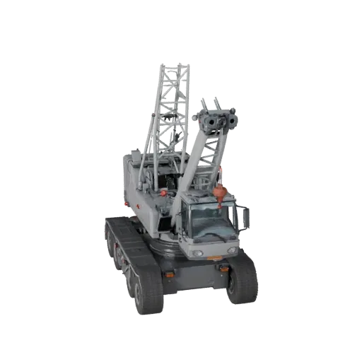 Высокополигональная 3D-модель мобильного крана, студийный вид крупным планом, высокополигональный актив транспортного средств