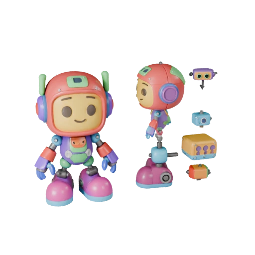 Modular Robot Mascot Character | Kitbash Kit Asset Pack