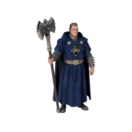 Реалистичный персонаж клирика - с ригом