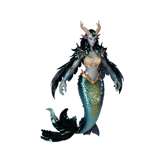 Низкополигональная модель русалки 3D - Игровой ассет для Unity с FBX | Без роялти