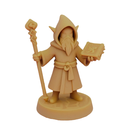 Фэнтези темный эльф волшебник миниатюра STL - Атака