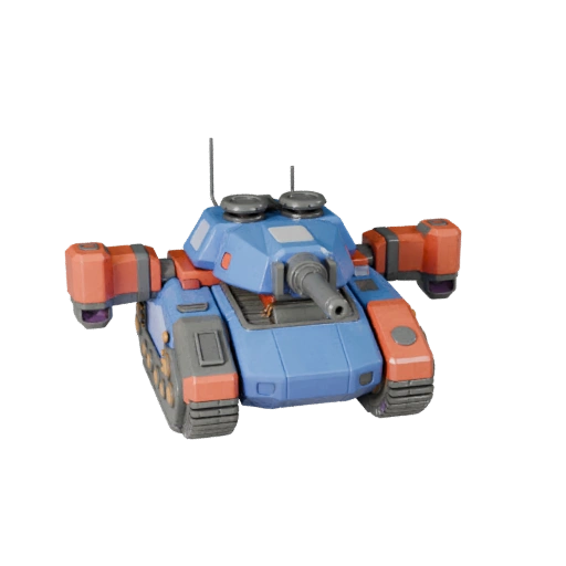 Мультяшный научно-фантастический танк 3D модель для стилизованных игр, PBR ассет