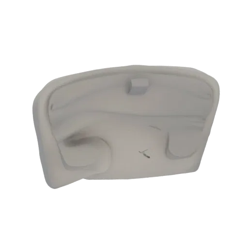 3D рендер абстрактной органической сумки с гладкими, текучими, матовыми поверхностями на белом фоне.