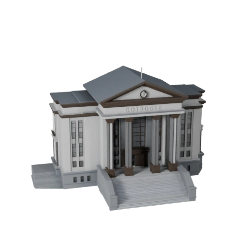 Modelo 3D de Tribunal Poligonal Bajo para Juegos y RV en Tiempo Real