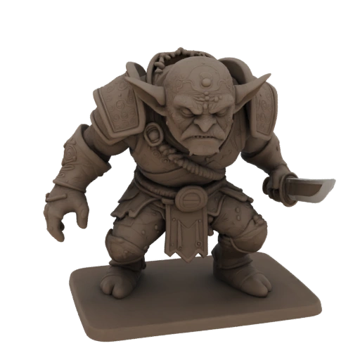 Фэнтези гоблин враг миниатюра STL - боевая_готовность