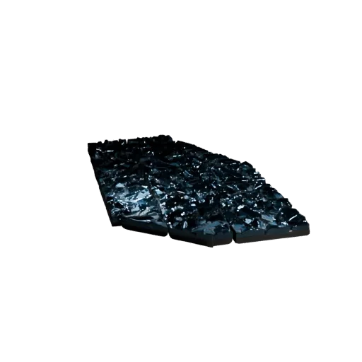 Высокополигональная 3D-модель инопланетной кристаллической плитки, кинематографический рендер окружения крупным планом, показ