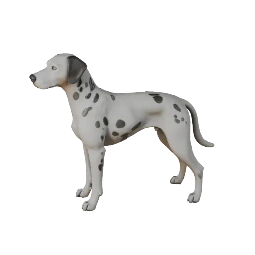 Высокополигональная 3D-модель далматина STL, изометрический вид, готовая к печати фигурка животного с ритмом ног, объемом пле