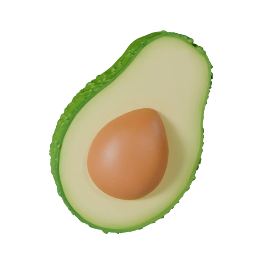 Avocado Half STL 3D Asset for Print Hobby Builders