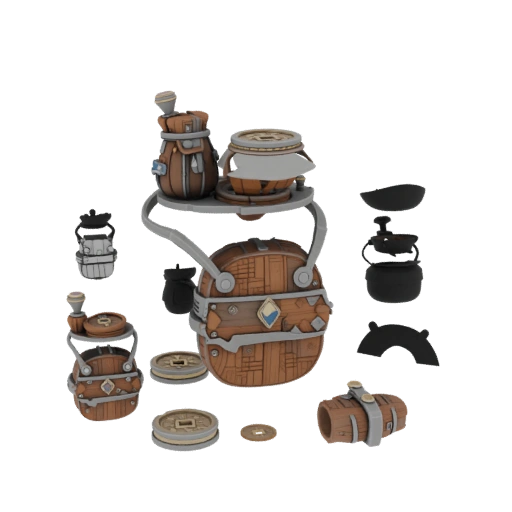 Fantasy Coin Pouch 3D Asset for Hobby STL Printing