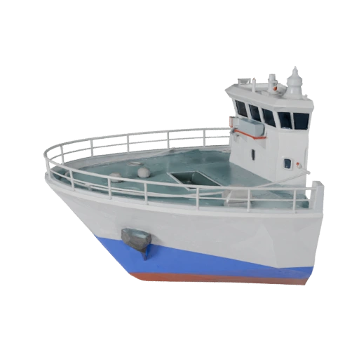 Низкополигональный 3D-модель парома для Unity и Unreal PBR Asset