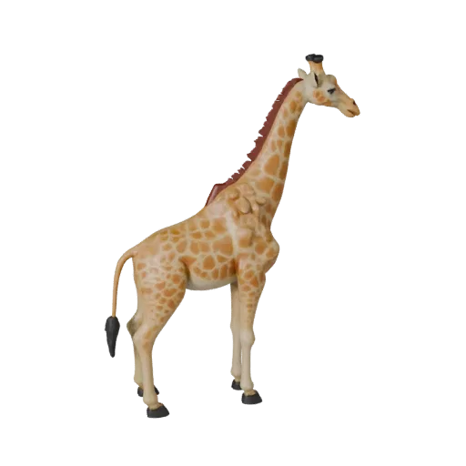 Высокополигональная 3D-модель жирафа STL, изометрический вид, готовая к печати фигурка животного с четкой анатомией, естестве