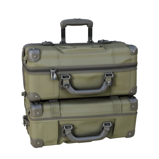 Modular Military Style Travel Suitcase 3D Kit Asset