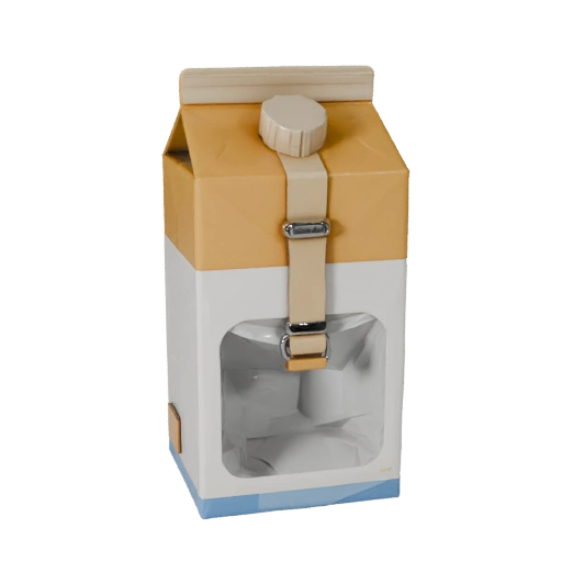 Bagged Milk Carton 3D Asset for Game Engine Levels