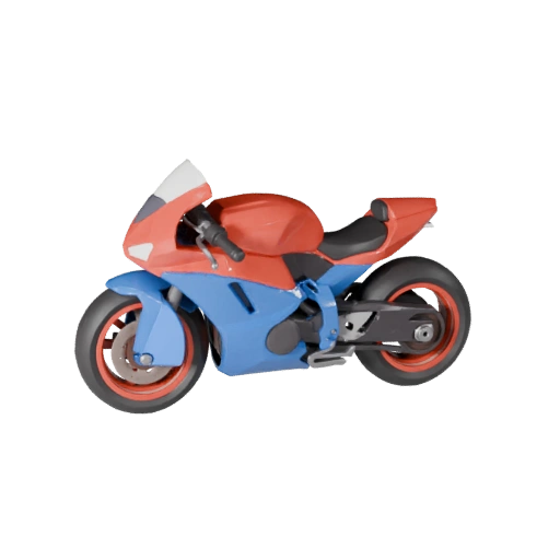 Мультяшный спортивный мотоцикл 3D-модель для стилизованных игр