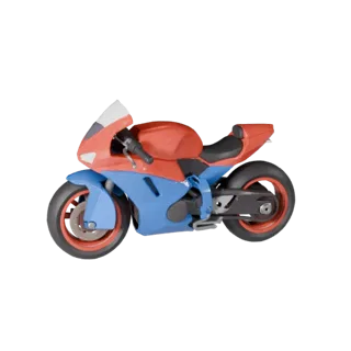 Мультяшный спортивный мотоцикл 3D-модель для стилизованных игр
