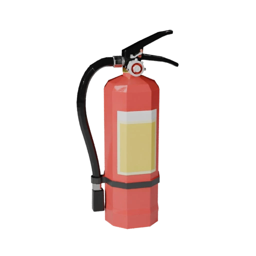 Low Poly Warehouse Fire Extinguisher 3D Game Asset