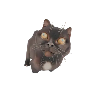 Стилизованный черный кот 3D модель