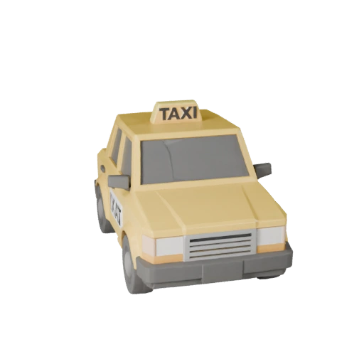 Высокополигональная 3D модель такси для студийных рендеров, PBR-ресурс (Legacy)