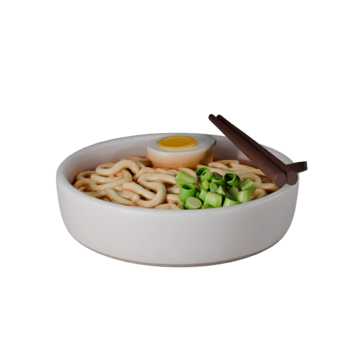 Ramen Noodle Bowl 3D Render for Studio Catalog Use