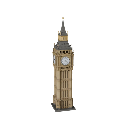 Modello 3D Low Poly Big Ben per Giochi in Tempo Reale e VR