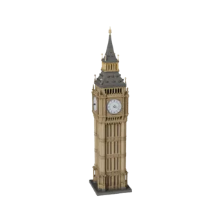 Низкополигональная 3D модель Биг-Бена для игр в реальном времени и VR