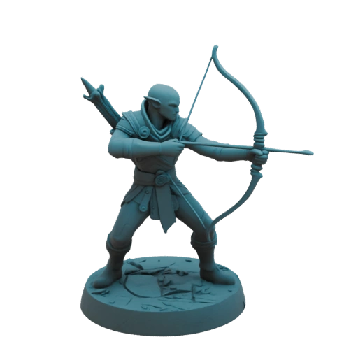 Фэнтези Темный Эльф Рейнджер Миниатюра STL - Атака