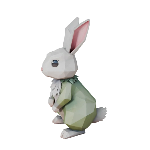 Низкополигональный 3D модель кролика - Игровой ресурс Unity с FBX | Бесплатно