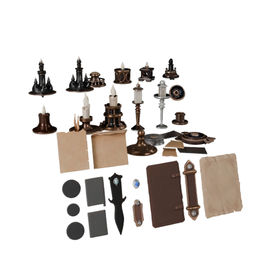 Fantasy Candle Cluster 3D Asset for Studio Renders