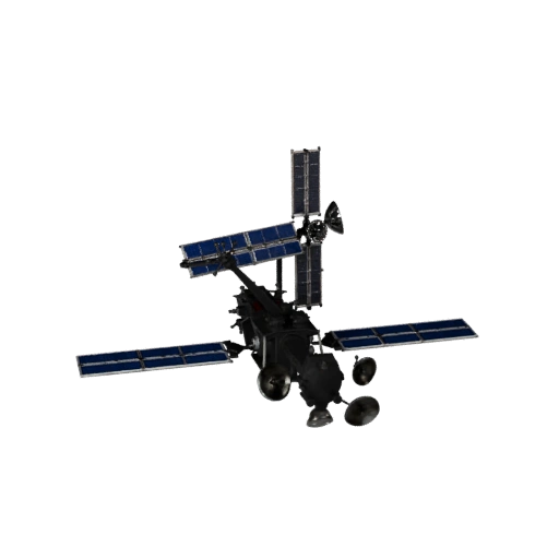 Research Satellite 3D Model for Game Engine Levels