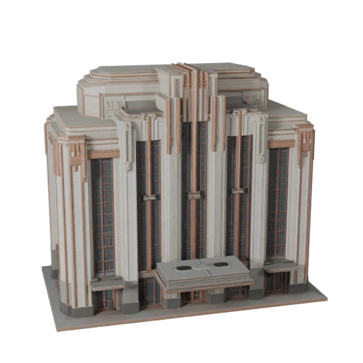 Art Deco Fassade 3D Modell für Blender - Render-Asset