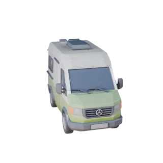 Низкополигональный дом на колесах 3D модель для Unity и Unreal PBR Asset (Legacy)