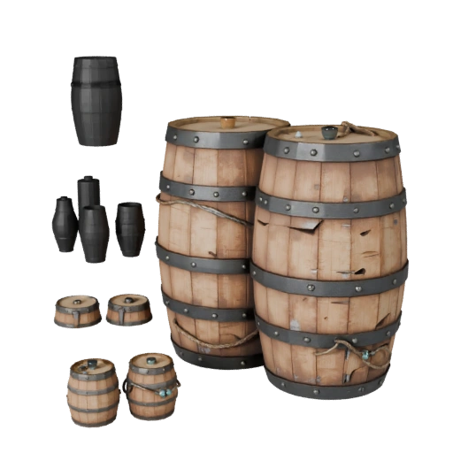 Weathered Barrel GLB 3D Asset for AR Browser Pages