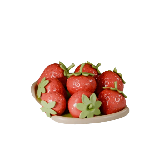 Market Strawberry Basket 3D Web Asset for Browsers