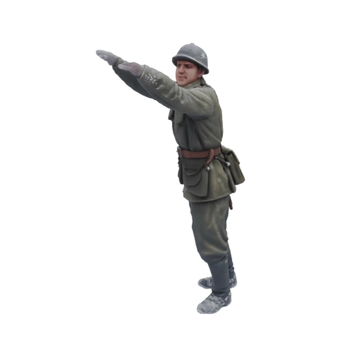 3D модель солдата Второй мировой войны в приветствии
