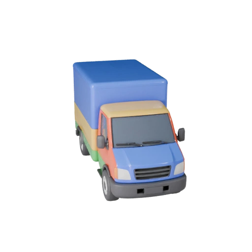 Мультяшный фургон 3D модель для стилизованных игр, PBR-ресурс