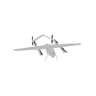Серый БПЛА VTOL с четырьмя роторами