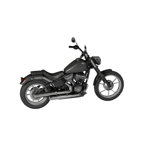 Низкополигональный мотоцикл-крейсер 3D модель для Unity и Unreal