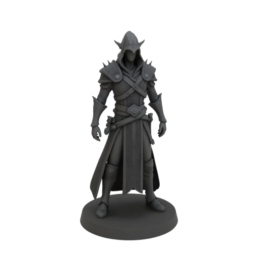 Средневековый темный эльф убийца миниатюра STL