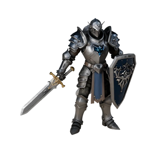 Реалистичный бронированный персонаж паладина - с ригом