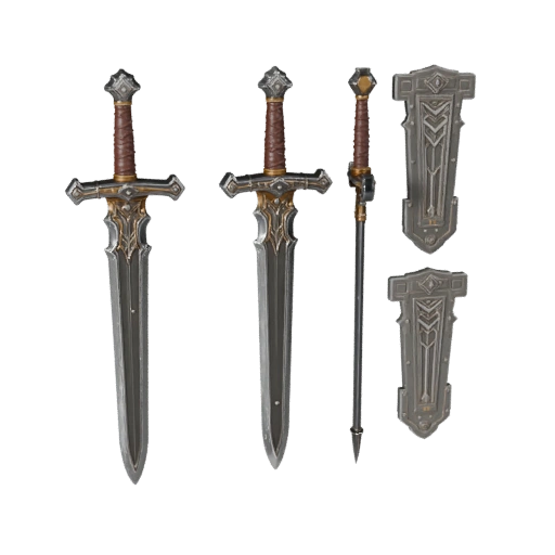 Ornate Sword Prop 3D Asset for Casual Game Engines