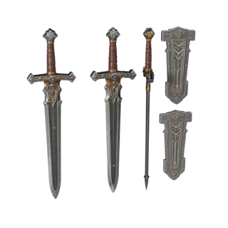 Витиеватый меч 3D модель для казуальных игровых движков
