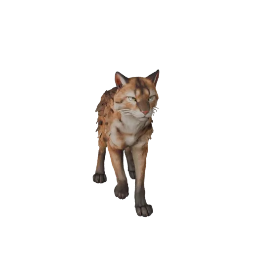 3D модель рыси, вид сбоку, рендер дикой природы, готовый для Blender ассет животного с подушечками усов, скольжением плеча, и