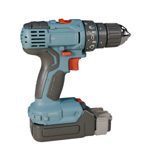 Cordless Drill 3D Hero Render Asset for Studio Use