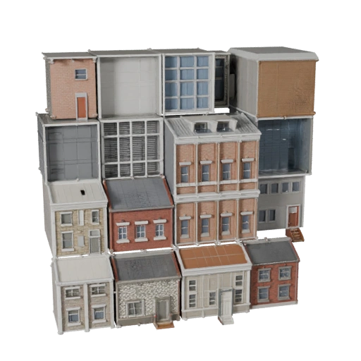 Kit de Construção de Cidade de Alto Poligonagem 3D para Archviz para Arquitetura