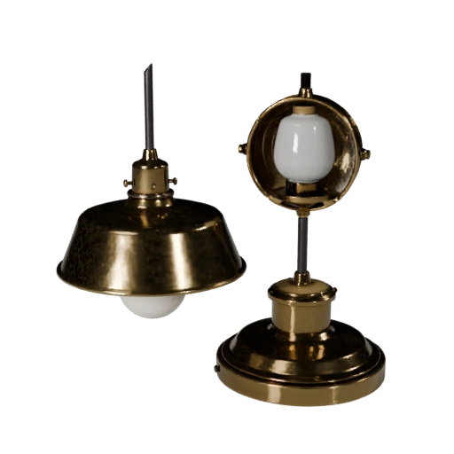 Brass Pendant Lamp 3D Asset for Online Store Pages