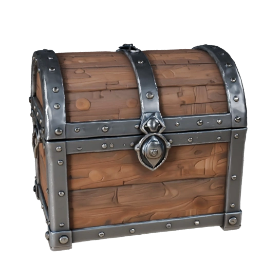 Готовый к Unity фэнтезийный сундук с сокровищами 3D Engine Asset
