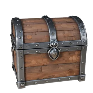 Готовый к Unity фэнтезийный сундук с сокровищами 3D Engine Asset