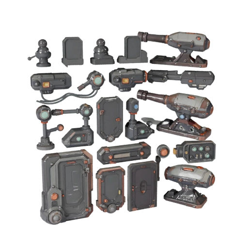 Stylized Sci Fi Control Lever 3D Casual Game Asset