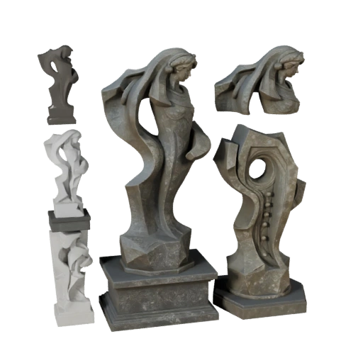 Realistic Garden Abstract Sculpture | Scene Drop-In Pack
