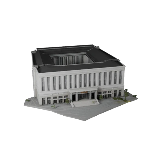 مبنى متحف عالي الدقة ثلاثي الأبعاد للتصور المعماري